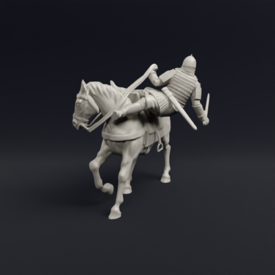 Medieval Russian Being Pulled From Horse Mounted