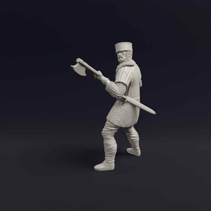 Medieval Russian Being Pulled From Horse Poleweapon
