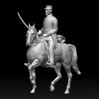Mounted Union Officer holding sword