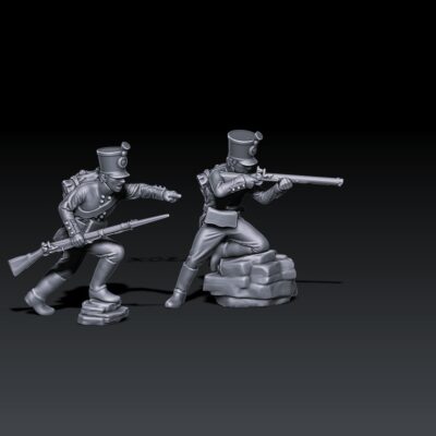 Napoleonic Wars Russian Guard Jagers 1805 Firing Scene