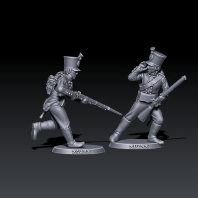 Napoleonic Wars Russian Guard Jagers 1805 Running Scene