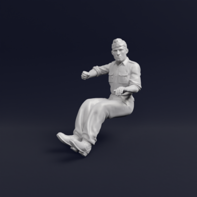 German tank soldier for gunner position up rolled sleeves, new legs