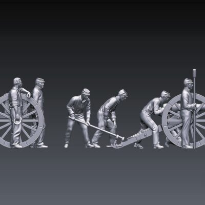 Union Acw Artillerymen and Cannon