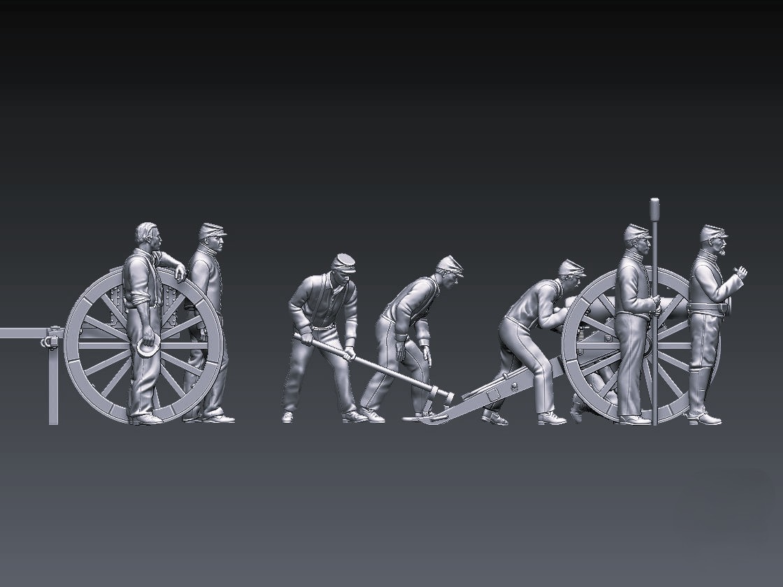 Union Acw Artillerymen and Cannon