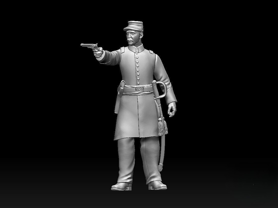 Union Officer Firing Gun