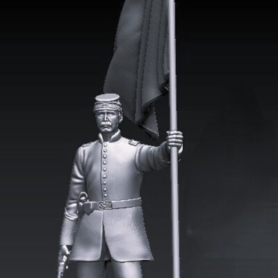 Union Officer Holding Flag