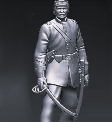 Union Officer Standing With Sword