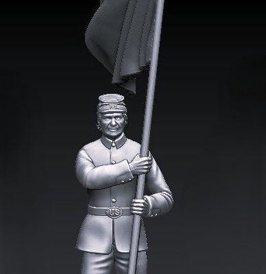 Union Soldier Holding Flag