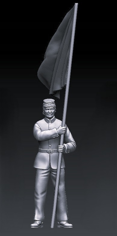 Union Soldier Holding Flag