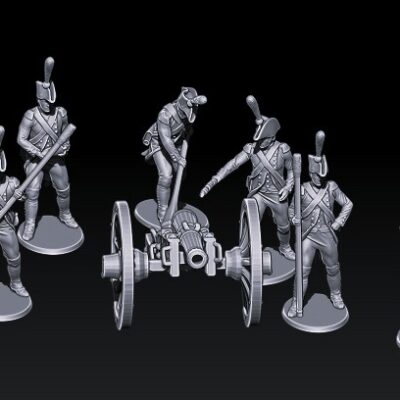 French Napoleonic Foot Artillery With Bicorne