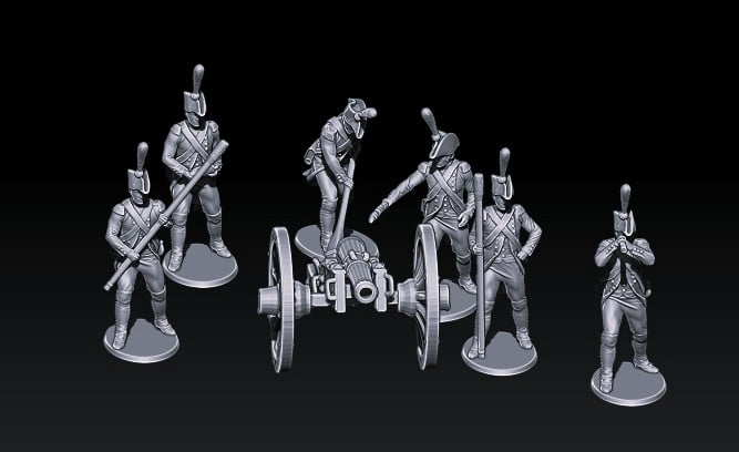 French Napoleonic Foot Artillery With Bicorne