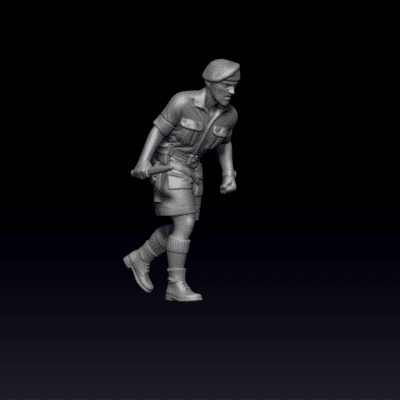 WW2 British Special Forces Operative with knife and beret