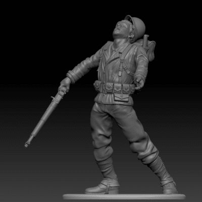 American GI soldier D-day getting shot