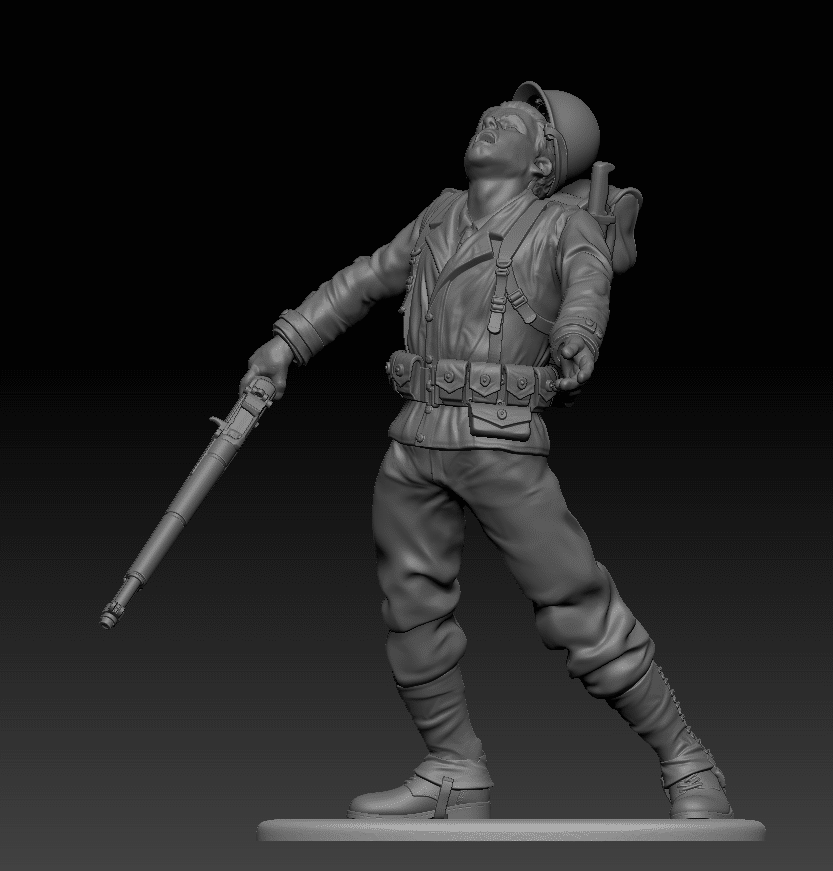 American GI soldier D-day getting shot