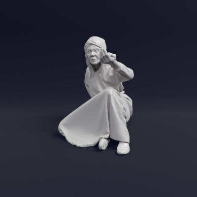 Medieval Beggar Old Woman sitting