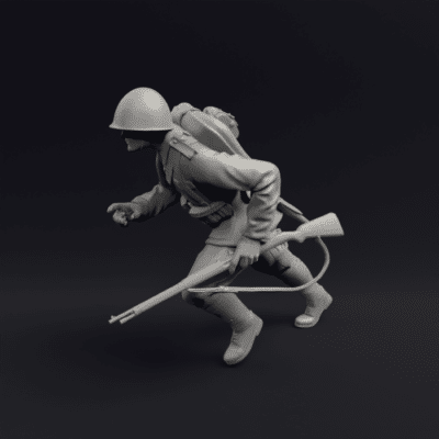 Polish WW2 soldier running