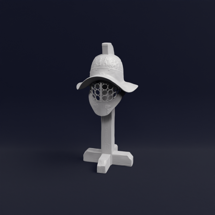 Roman helmet murmillo on stand