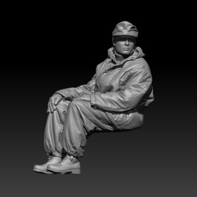 German winter soldier sitting, possibly on tank v2