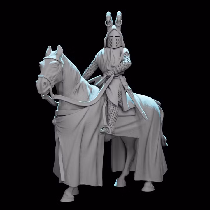 Sir Swan Mounted Knight Crested Helm