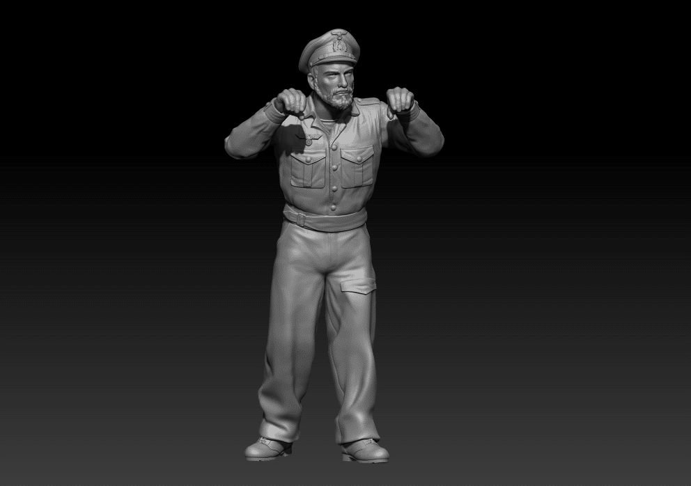 U Boat Crew Commander Bearded WW2